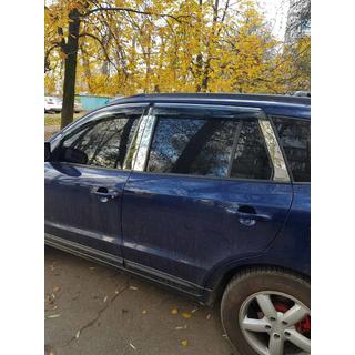 Letvice stebričkov vrat (6 kos, nerjavno jeklo) Hyundai Santa Fe 2 2006–2012 fotografija 2