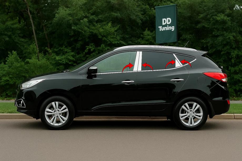 Hyundai IX-35 2010–2015 Nerjavni pokrovi stebričkov vrat (8 kos) Image