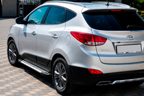 Hyundai IX-35 2010–2015 Stranske stopnice Allmond Grey (2 kosa, aluminij) fotografija 1