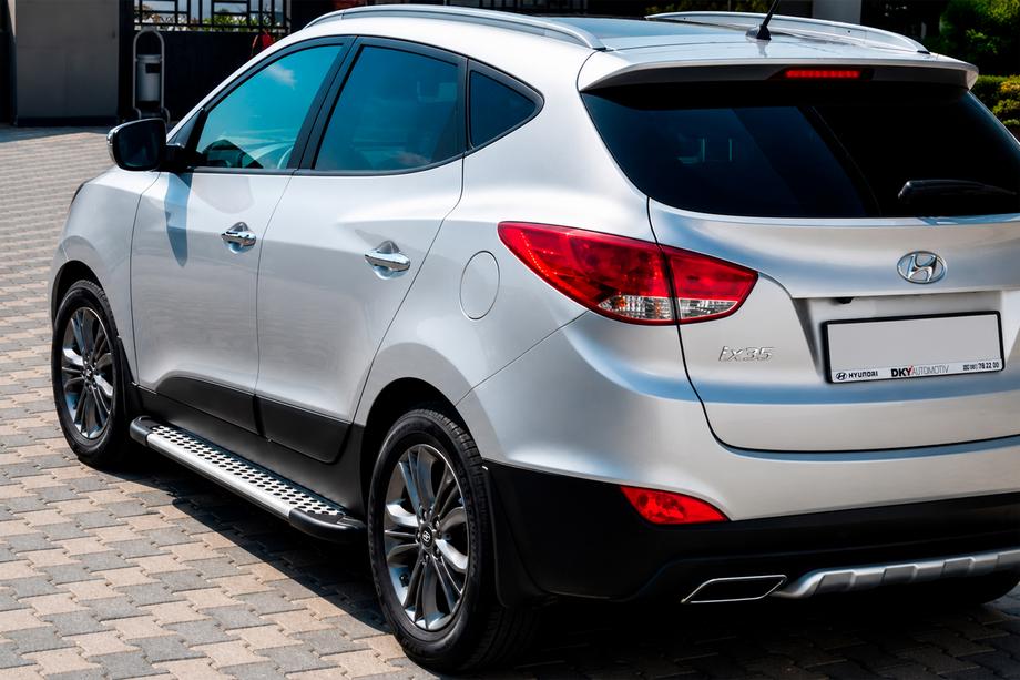 Hyundai IX-35 2010–2015 Stranske stopnice Allmond Grey (2 kosa, aluminij) Image