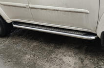 Mitsubishi Pajero Sport 2008–2015 Stranske stopnice Maydos V2 (2 kosa, aluminij/nerjavno jeklo) fotografija 1