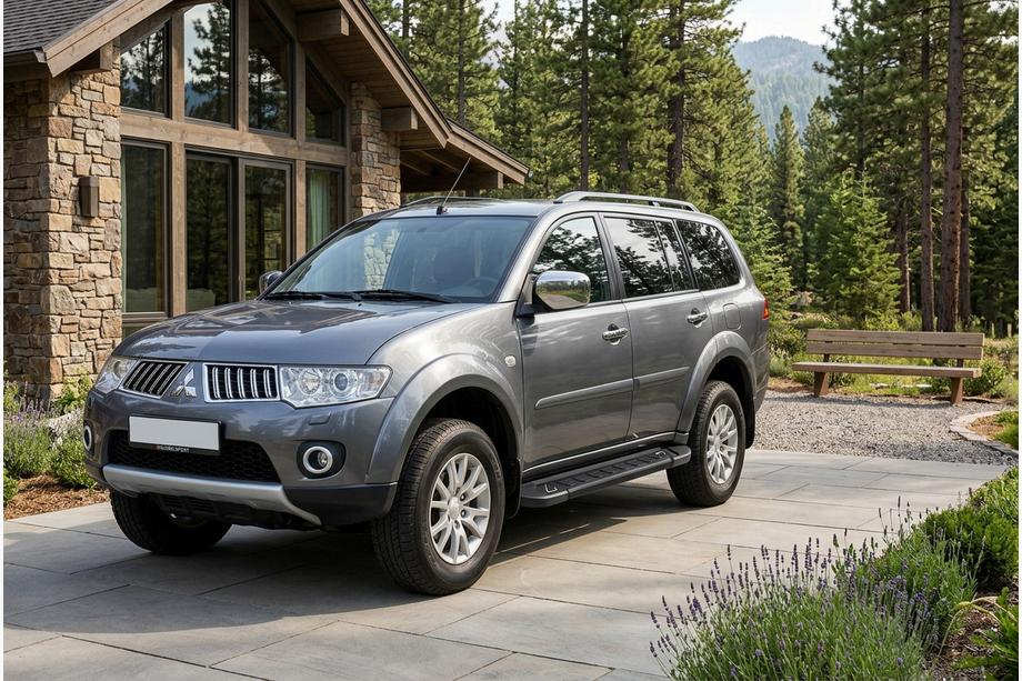 Mitsubishi Pajero Sport 2008–2015 Stranske stopnice RedLine Black (2 kosa, aluminij) Image