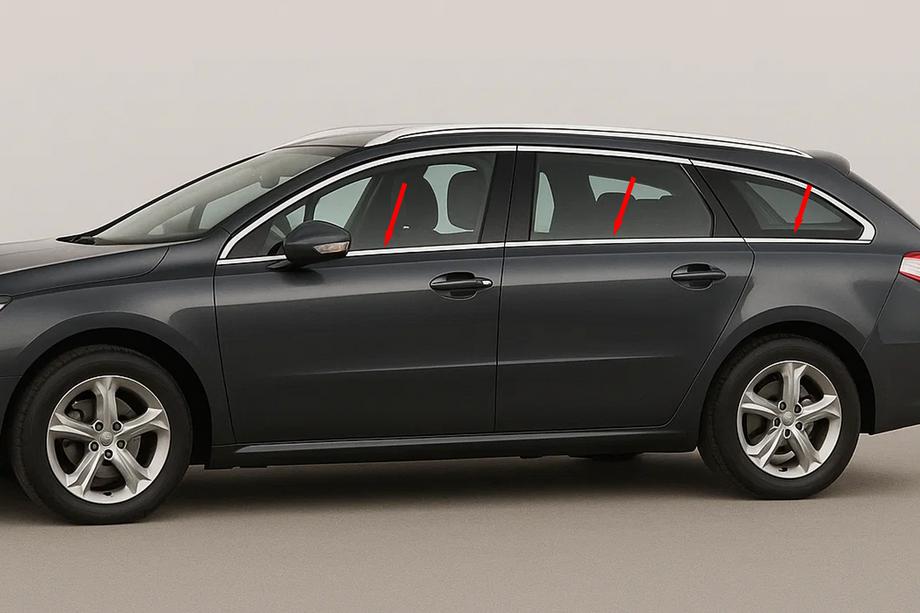 Peugeot 508 2010–2018 Spodnje okenske letve (SW, nerjavno jeklo) Image
