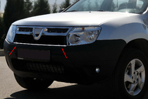 Renault Duster 2008–2017 Inox okrasne letvice za masko hladilnika fotografija 1