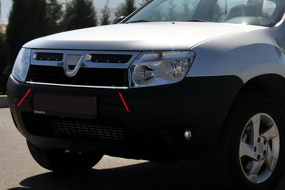 Renault Duster 2008–2017 Inox okrasne letvice za masko hladilnika Image