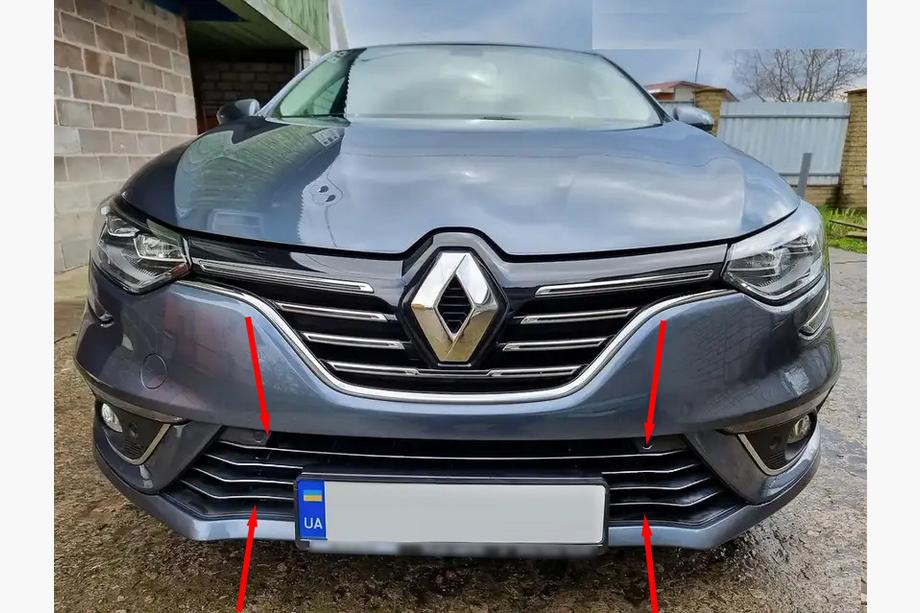 Renault Megane IV 2016–2025 Kromirane zaščitne obloge odbijača 2016-2021 (7 kos, nerjaveče jeklo) Image