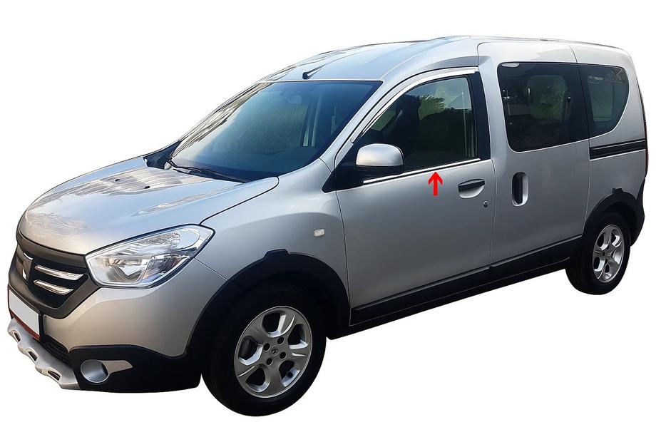 Dacia Dokker 2013–2022 Okenske obrobe (2 kos, nerjavno jeklo) OmsaLine - italijansko nerjavno jeklo Image