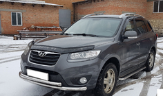 Hyundai Santa Fe 2 2006–2012 Sprednji zaščitni lok ST014 (nerjavno jeklo) Ø60/42 mm fotografija 2