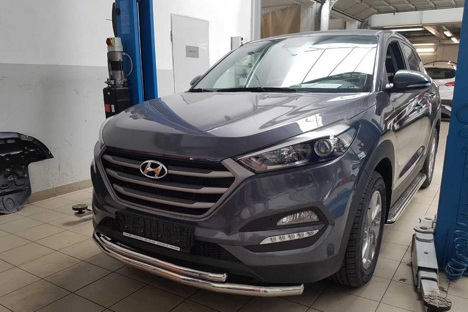 Hyundai Tucson TL 2016–2021 Sprednji zaščitni lok ST014 (nerjavno jeklo) Image
