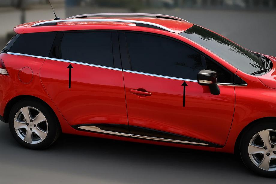Renault Clio IV 2012–2019 Okenske obrobe (Sport Tourer, 8 kos, nerjavno jeklo) Image