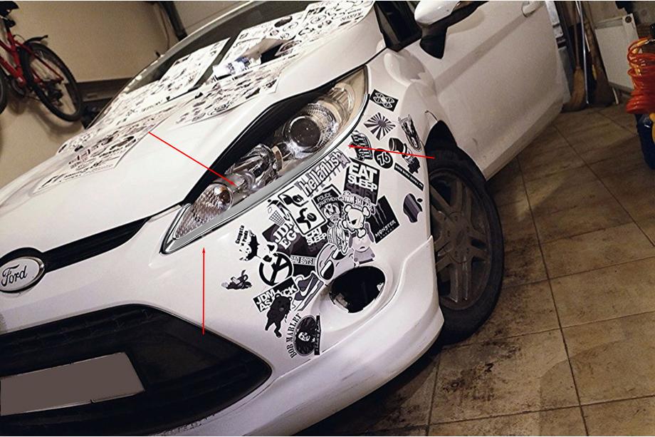 Ford Fiesta 2008–2017 Kromirane obrobe žarometov (2 kosa, plastika) Image
