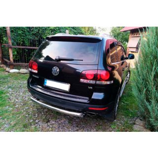 Zadnja zaščitna cev AK002 (2 kosa, nerjavno jeklo) Volkswagen Touareg 2002–2010 fotografija 2