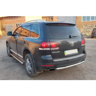 Zadnja zaščitna cev AK002 (2 kosa, nerjavno jeklo) Volkswagen Touareg 2002–2010 fotografija 4