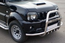 Suzuki Jimny 1998–2018 Prednji zaščitni lok QT007-Exclusive (z napisom, nerjaveče jeklo) fotografija 4