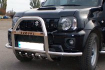 Suzuki Jimny 1998–2018 Prednji zaščitni lok QT007-Exclusive (z napisom, nerjaveče jeklo) fotografija 3