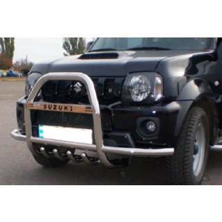 Prednji zaščitni lok QT007-Exclusive (z napisom, nerjaveče jeklo) Suzuki Jimny 1998–2018 fotografija 3