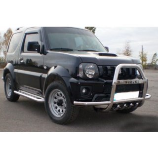 Prednji zaščitni lok QT007-Exclusive (z napisom, nerjaveče jeklo) Suzuki Jimny 1998–2018 fotografija 2