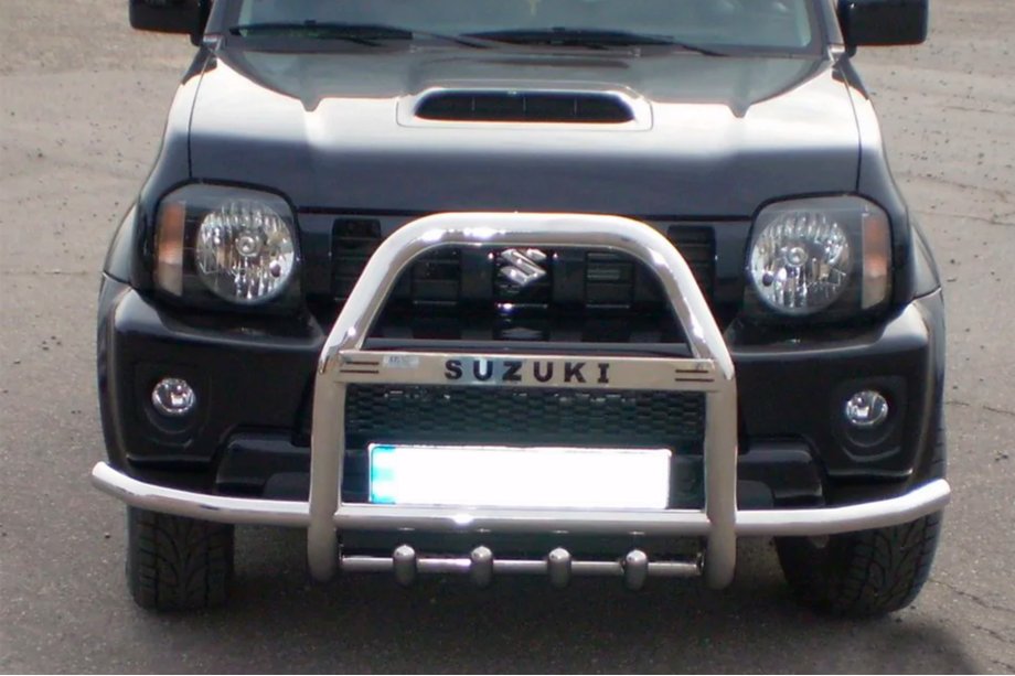 Suzuki Jimny 1998–2018 Prednji zaščitni lok QT007-Exclusive (z napisom, nerjaveče jeklo) Image