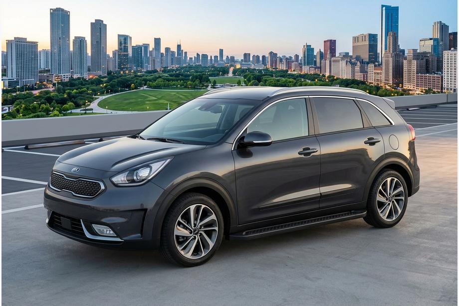 Kia Niro 2016–2021 Bočne stopnice Allmond Black (2 kos, aluminij) Image