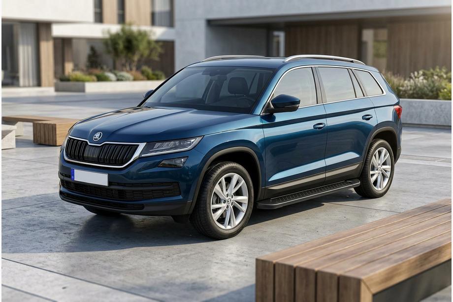 Skoda Kodiaq 2016–2023 Bočne stopnice Allmond Black (2 kos, aluminij) Image