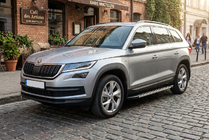 Skoda Kodiaq 2016–2023 Stranske stopnice Duru (2 kos, aluminij) fotografija 1