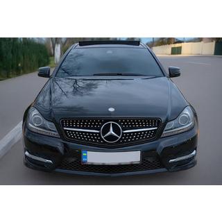 Sprednja maska hladilnika Diamond Black Mercedes razred C W204 2007–2015 fotografija 1