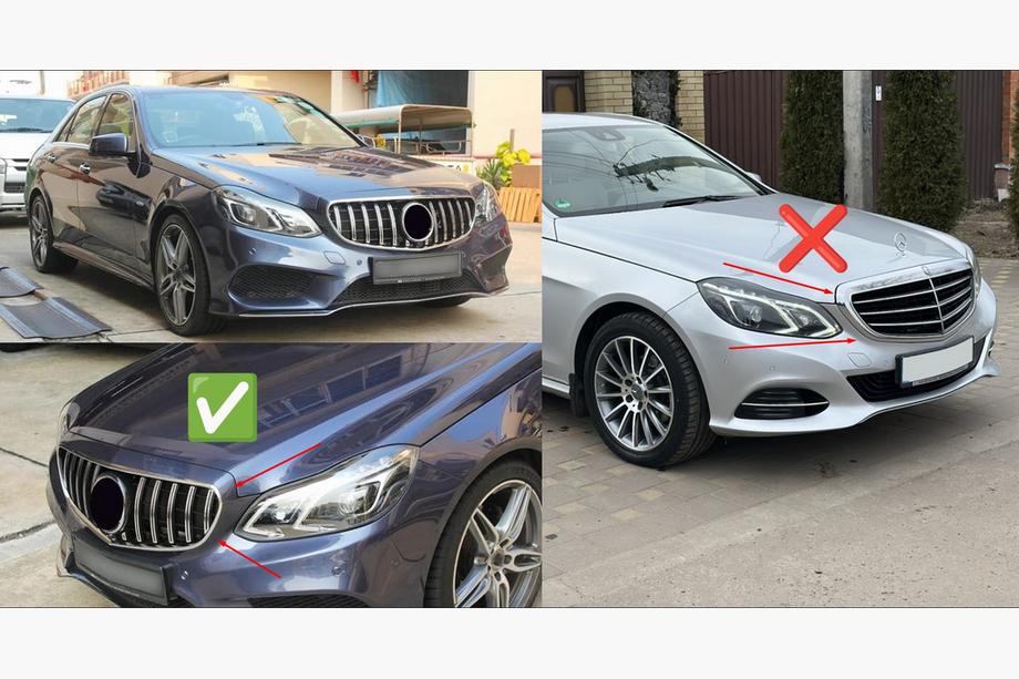 Mercedes E-class W212 2009–2016 Sprednja maska GT Panamericana (za Avantgarde in AMG-Line, 2013-2016) Fotografija 5