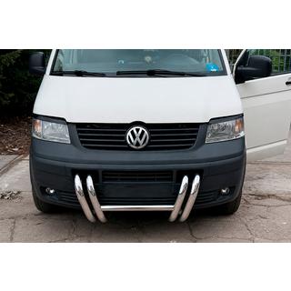 Sprednji zaščitni lok ST006-03 Nostrils (nerjavno jeklo) Volkswagen T5 Transporter 2003–2010 fotografija 2