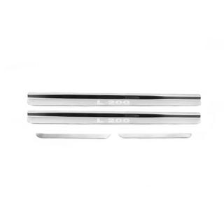 Vstopne letve pragov Carmos (4 kosi, nerjaveče jeklo) Mitsubishi L200 2006–2015 fotografija 1