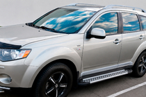 Mitsubishi Outlander 2006–2012 Stranske stopnice Allmond Grey (2 kosa, aluminij) fotografija 1