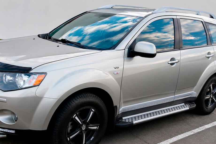 Mitsubishi Outlander 2006–2012 Stranske stopnice Allmond Grey (2 kosa, aluminij) Image