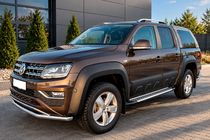Volkswagen Amarok 2010–2022 Stranske stopnice Allmond Grey (2 kos, aluminij) fotografija 2