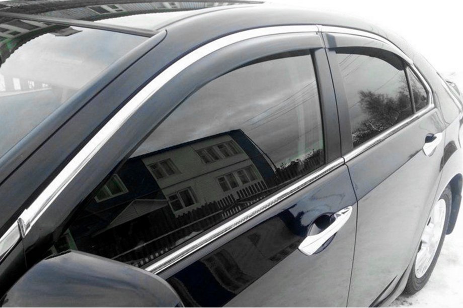 Honda Accord VIII 2008–2012 Vetrni deflektorji oken s kromiranim robom SD (4 kosi, HIC) Image