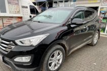 Hyundai Santa Fe 3 2012–2018 Vetrni deflektorji oken s kromirano letvijo Long (4 kosi, HIC) fotografija 3
