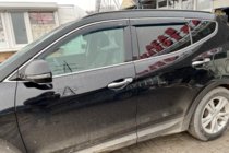 Hyundai Santa Fe 3 2012–2018 Vetrni deflektorji oken s kromirano letvijo Long (4 kosi, HIC) fotografija 2