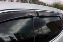 Hyundai Santa Fe 3 2012–2018 Vetrni deflektorji oken s kromirano letvijo Long (4 kosi, HIC) fotografija 4