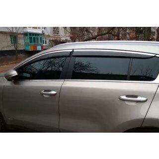 Vetrni deflektorji oken s kromirano letvijo (4 kosi, HIC) Kia Sportage 2015–2021 fotografija 1