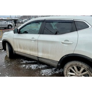 Vetrni deflektorji oken s kromirano letvijo (4 kosi, HIC) Nissan Qashqai 2014–2021 fotografija 2