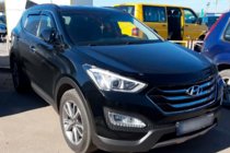 Hyundai Santa Fe 3 2012–2018 Vetrni deflektorji oken s kromirano letvijo (4 kosi, HIC) fotografija 3