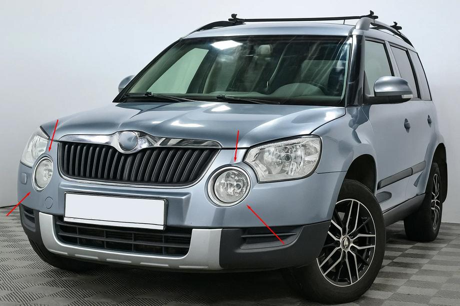 Skoda Yeti 2009–2017 Kromirane obrobe meglenk iz nerjavečega jekla (2009-2013, 2 kos.) Image