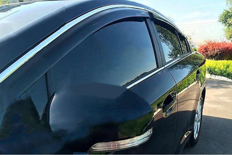 Honda Crosstour 2009–2015 Vetrni deflektorji oken s kromirano letvijo (4 kosi, HIC) Image