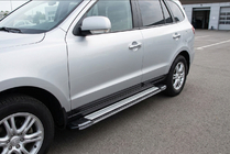 Hyundai Santa Fe 2 2006–2012 Stranske stopnice Rainbow (2 kosa, aluminij) fotografija 1