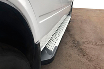 Volkswagen LT 1995–2006 Stranske stopnice Allmond Grey (2 kos, aluminij) fotografija 1