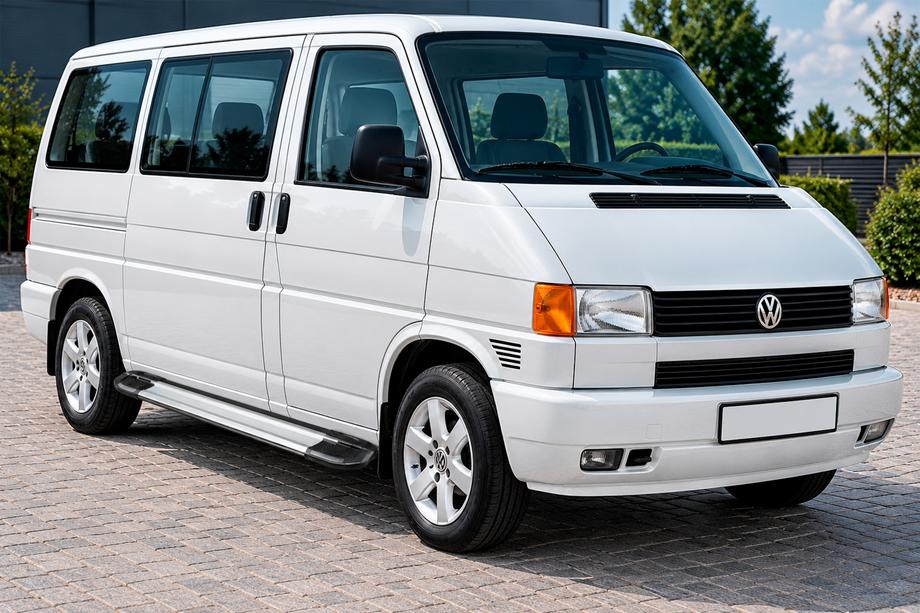 Volkswagen T4 Caravelle/Multivan 1990–2003 Stranski pragovi Rainbow (2 kosa, aluminij) Dolga medosna razdalja Image