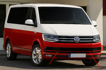 Volkswagen T6 2015–2024 Okrasne letve za mrežo odbijača 2015-2019 (3 kosi, rdeče) fotografija 1