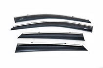 Hyundai IX-35 2010–2015 Vetrni deflektorji oken s kromirano letvico (4 kos, Niken) fotografija 2