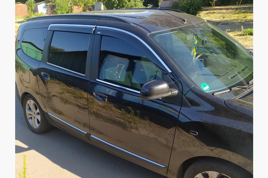 Dacia Lodgy 2012–2022 Vetrni deflektorji oken s kromirano letvico (4 kos, Niken) Image