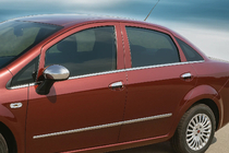 Fiat Linea 2006–2018 Zunanje okrasne letvice oken (8 kos, nerjavno jeklo) Carmos - turško nerjaveče jeklo fotografija 1