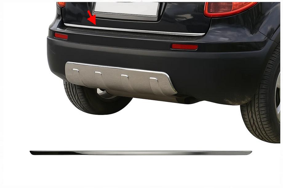 Fiat Sedici 2006–2014 Zaščitna letev roba prtljažnika (nerjaveče jeklo) Image