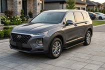 Hyundai Santa Fe 4 2018–2023 Bočne stopnice Allmond Black (2 kos, aluminij) fotografija 1